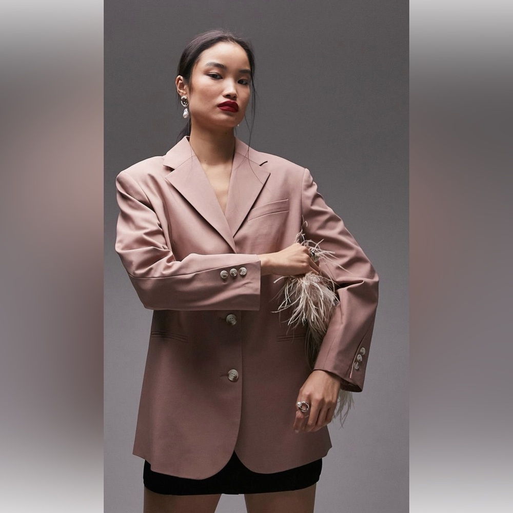 Topshop Blush Pink Oversized Jacket